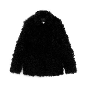 Zwarte faux fur jas van Arket