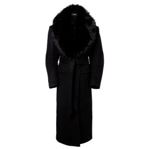 Zwarte faux fur jas van Rotate