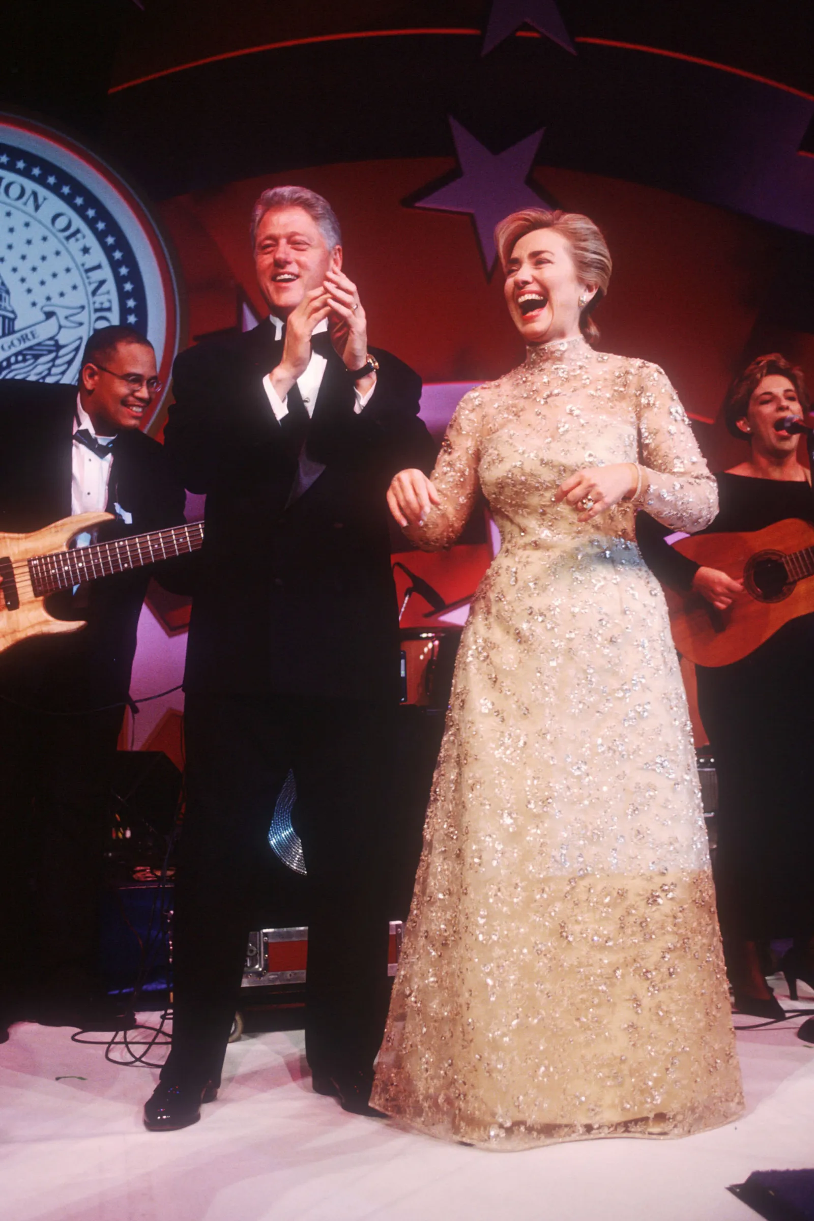 Bill Clinton en Hillary Clinton in 1997.