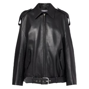 Zwarte leren jas van Acne Studios