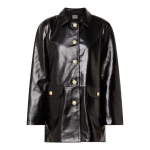 Zwarte leren jas van Claudie Pierlot