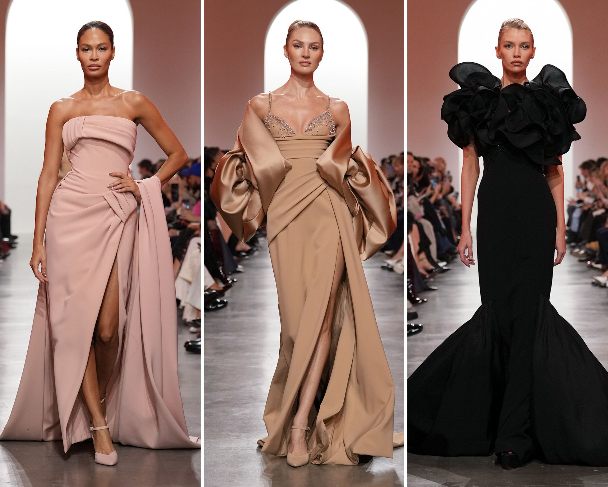 Victoria's Secret Angels op de catwalk bij Elie Saab