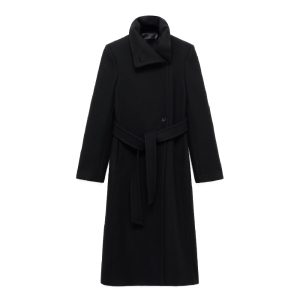 Zwarte mantel van Mango