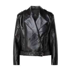 Zwarte leren jas van Anine Bing