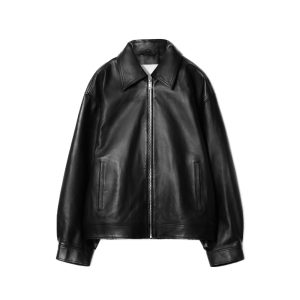 Zwarte leren jas van COS
