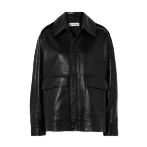 Zwarte leren jas van Nour Hammour