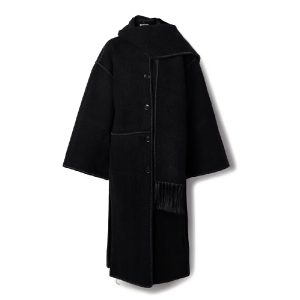 Zwarte wollen mantel van Toteme