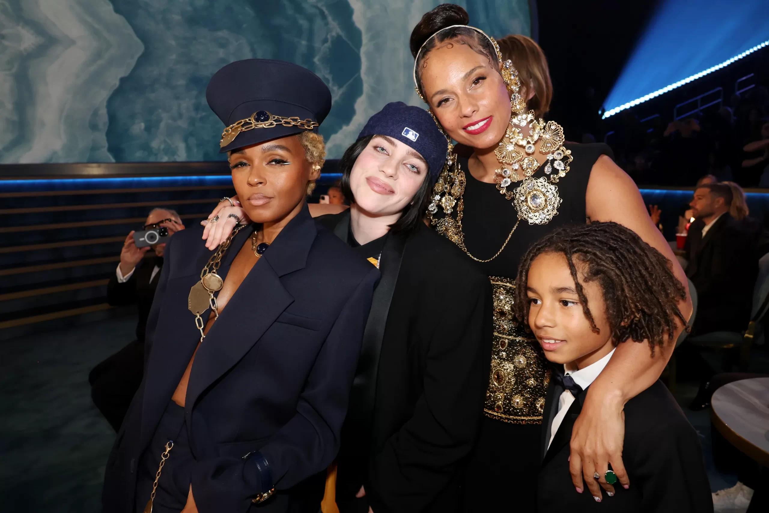 Janelle Monáe, Billie Eilish, Alicia Keys en Egypt Daoud bij Grammy's 2025