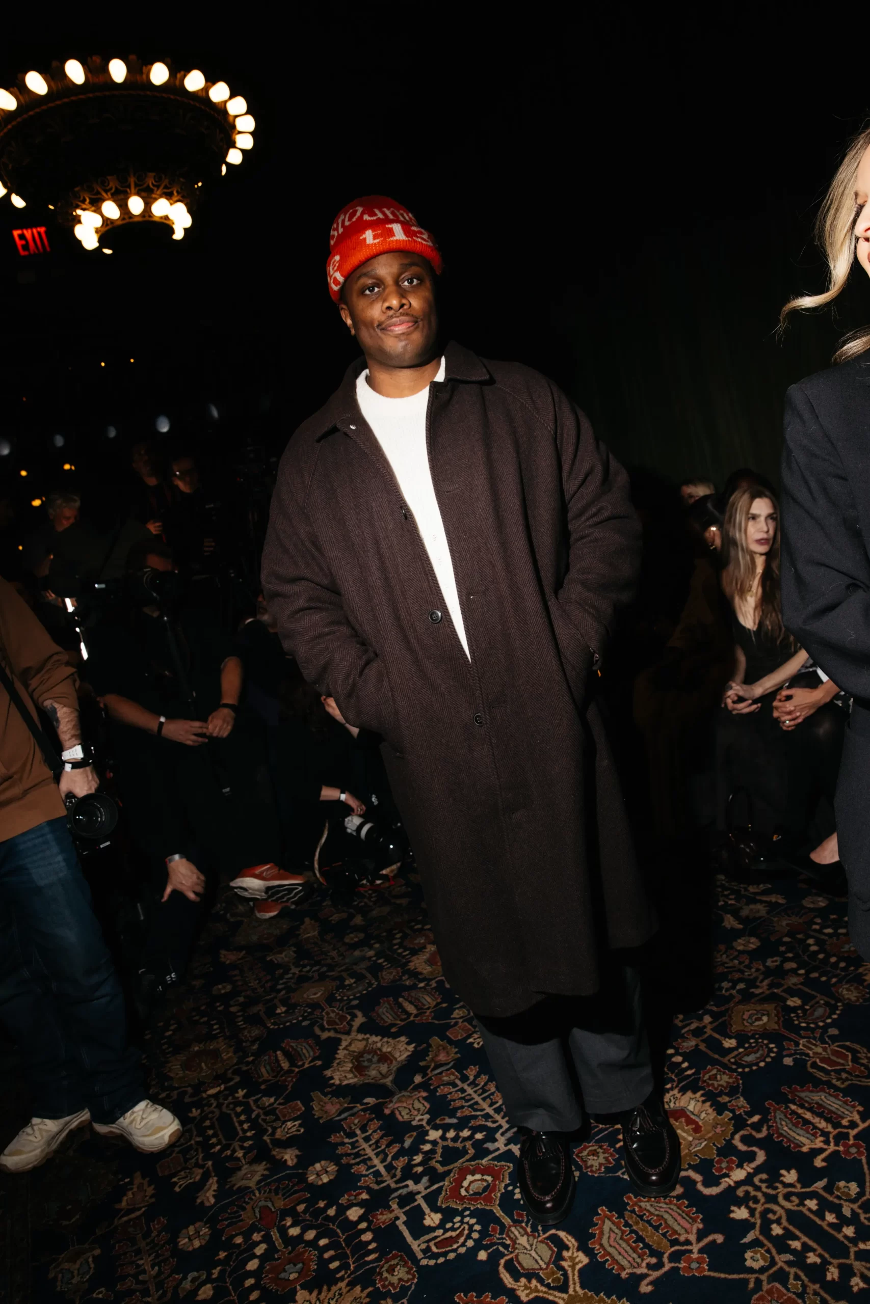 Devon Walker bij Lingua Franca tijdens New York Fashion Week herfst/winter 2025