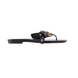 CHLOÉ Mae buckle-embellished leather flip flops