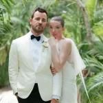 Justin Theroux en Nicole Brydon Bloom op hun bruiloft in Mexico