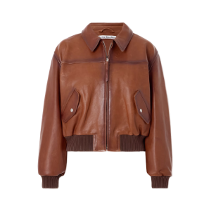 Bruine leren jas Acne