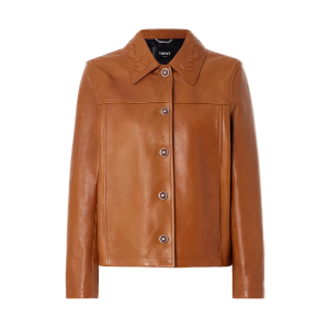 Bruine leren jas Versace