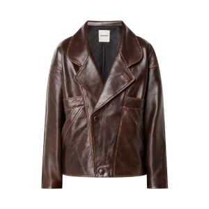 Bruine leren jas Sandro