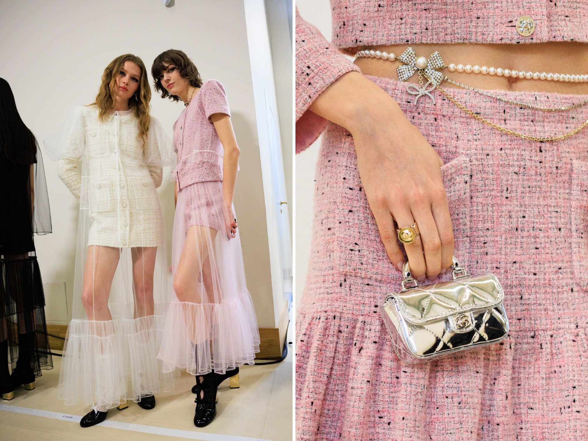 chanel tweed roze herfst winter 2025