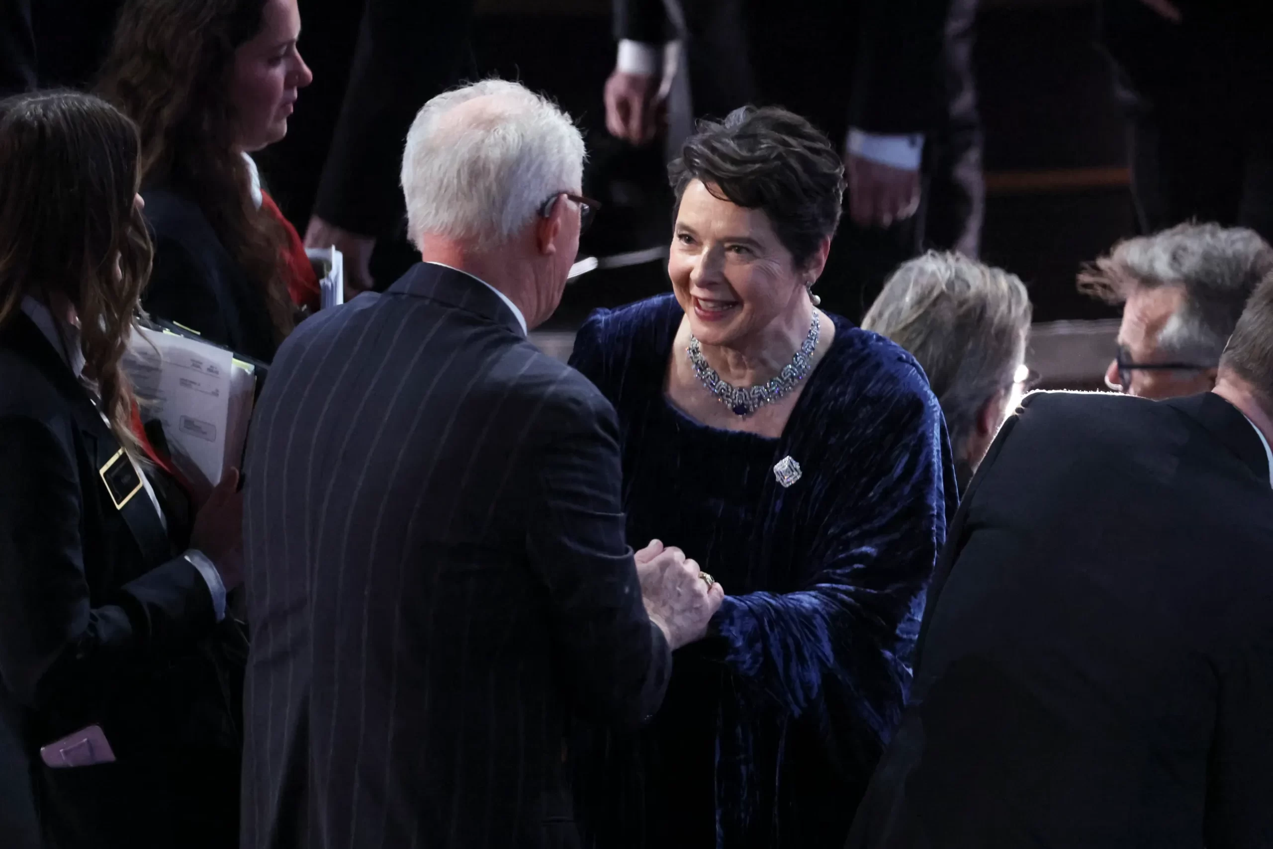 John Lithgow en Isabella Rossellini bij de Oscars 2025