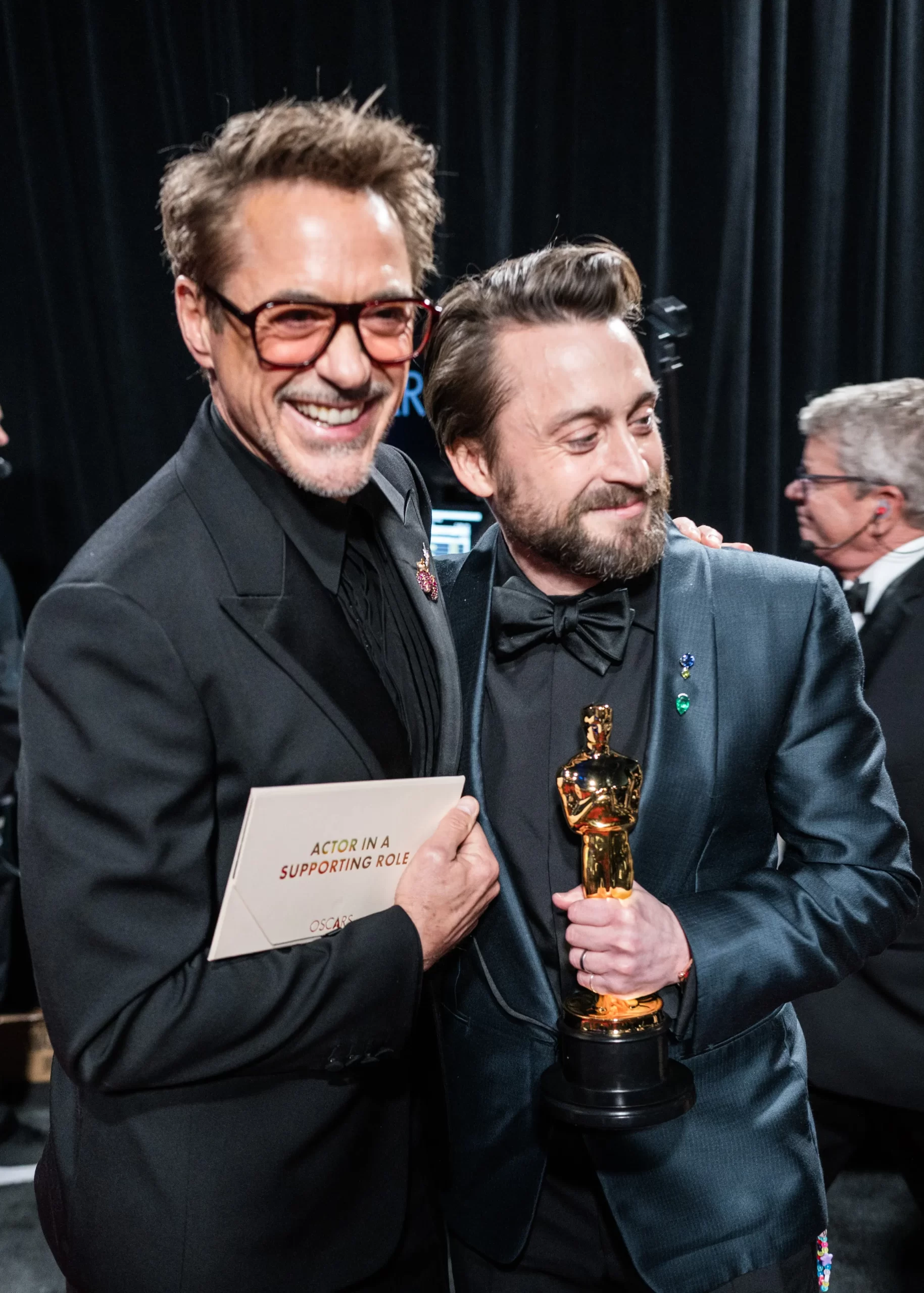 Robert Downey Jr. en Kieran Culkin bij de Oscars 2025