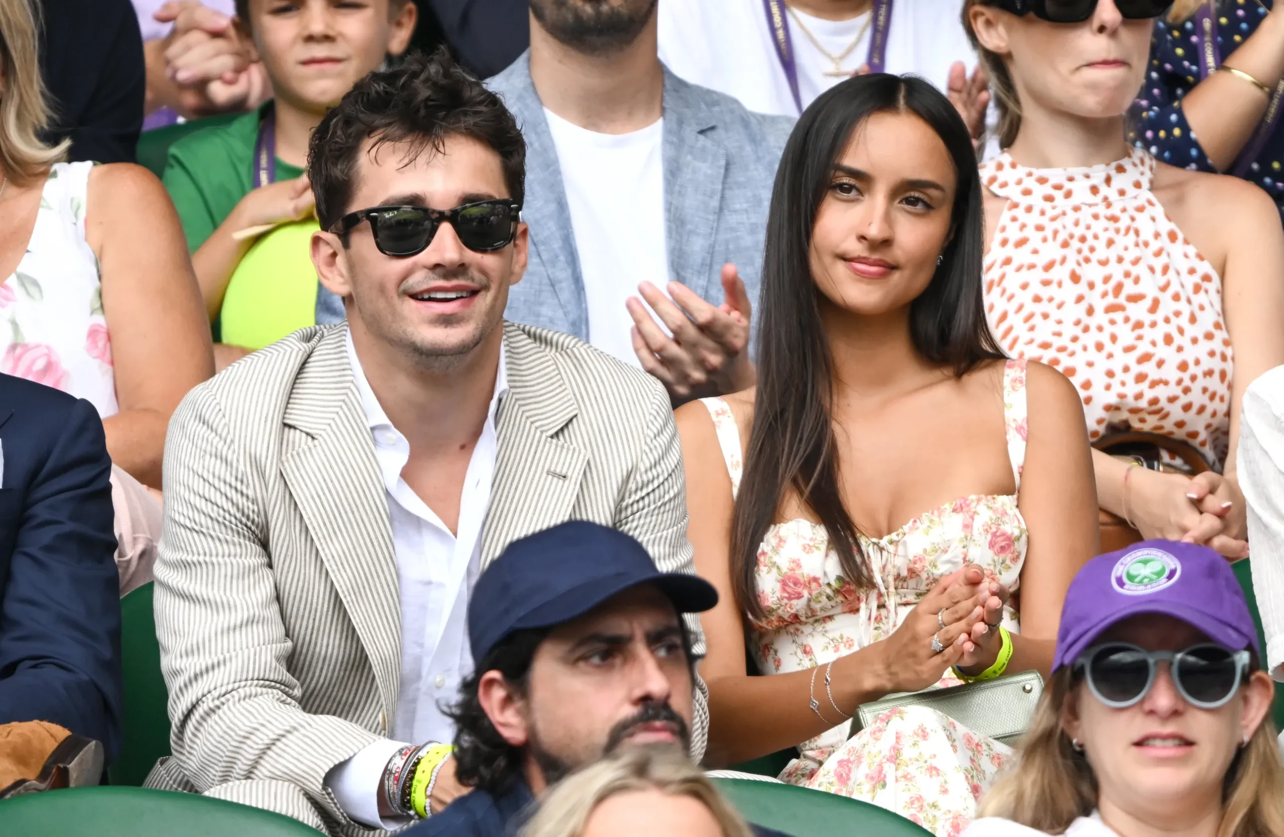 Bij Wimbledon met haar partner Charles LeClerc.