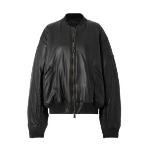 BALENCIAGA Oversized leather bomber jacket