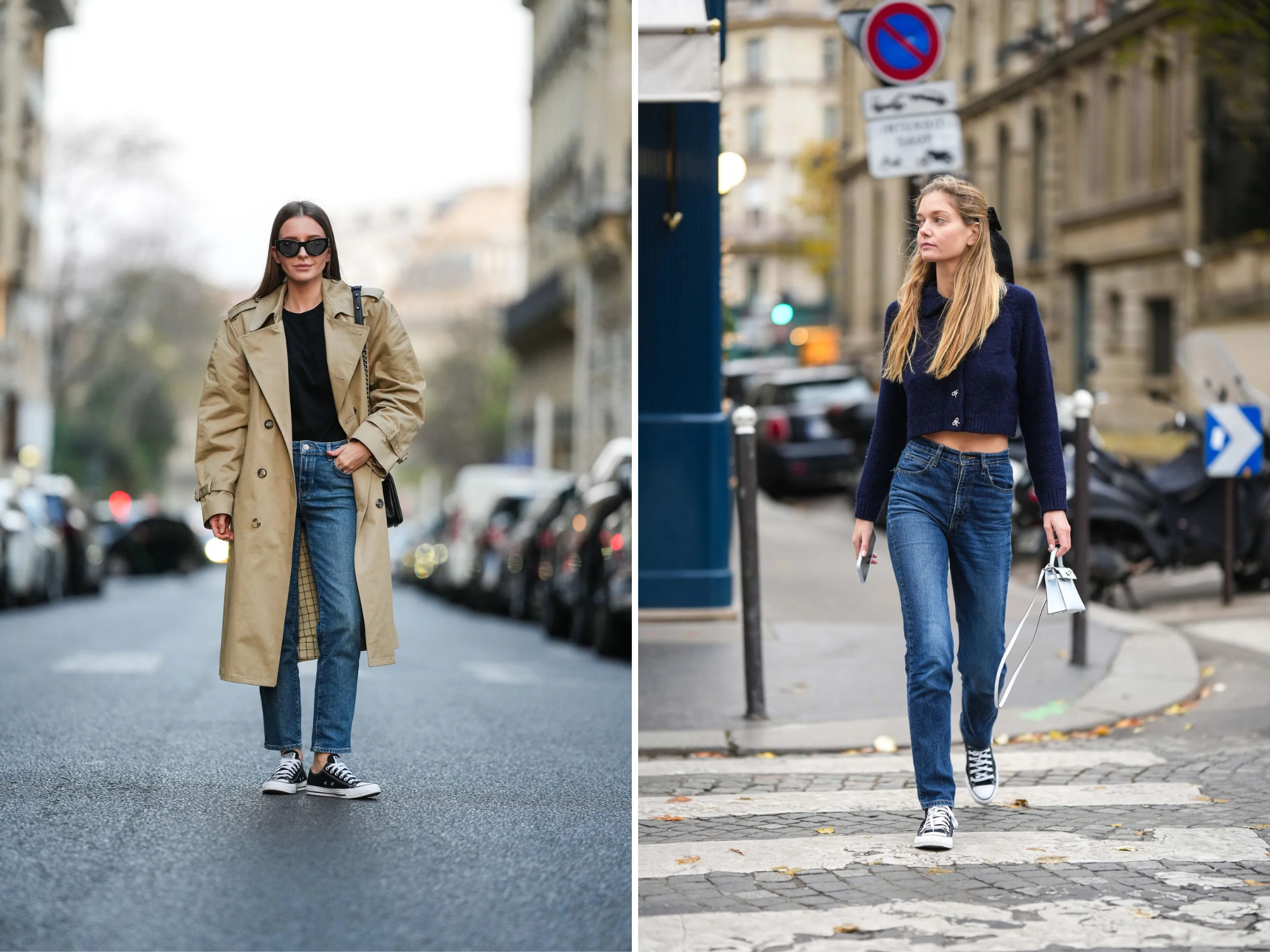 Outfit met cigarette jeans