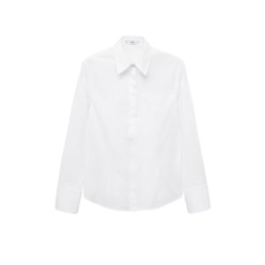 Inspiratie uit mannencollectie Gedetailleerde witte blouse