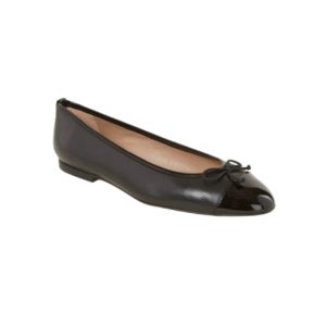 L.K.Bennett Kara ballerina van suède met lakleren details