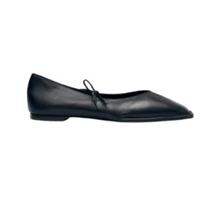 SWAY BLACK LEATHER BALLET FLATS