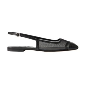 AEYDE Geraldine leather-trimmed mesh slingback ballet flats