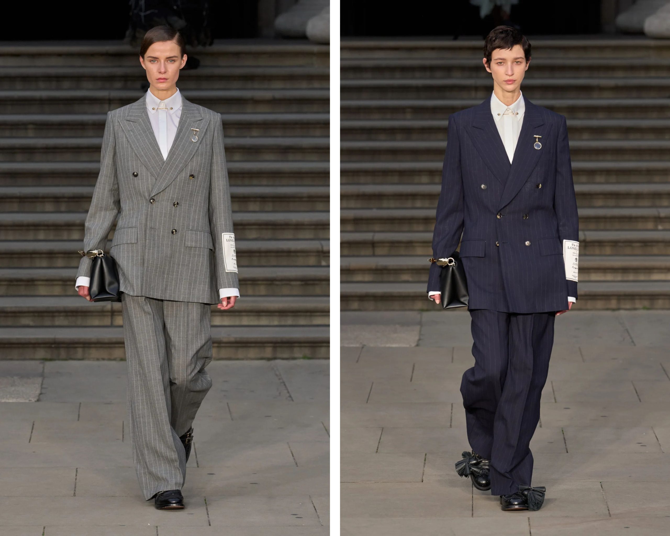 Vrouwelijke dandy's: Twee looks uit de lente/zomer collectie van Erdem.