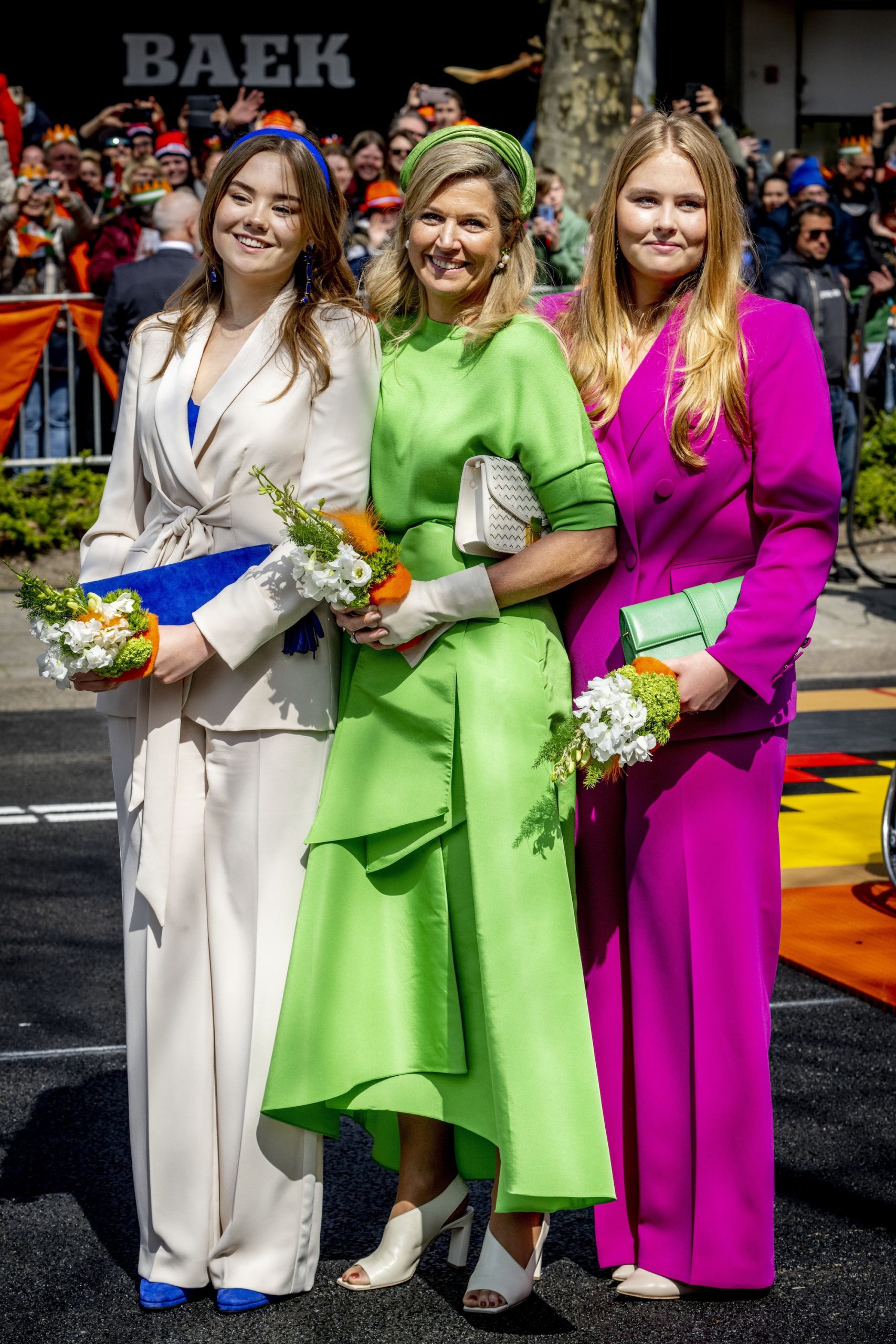Koningin Máxima, prinses Amalia en prinses Ariane op Koningsdag 2023