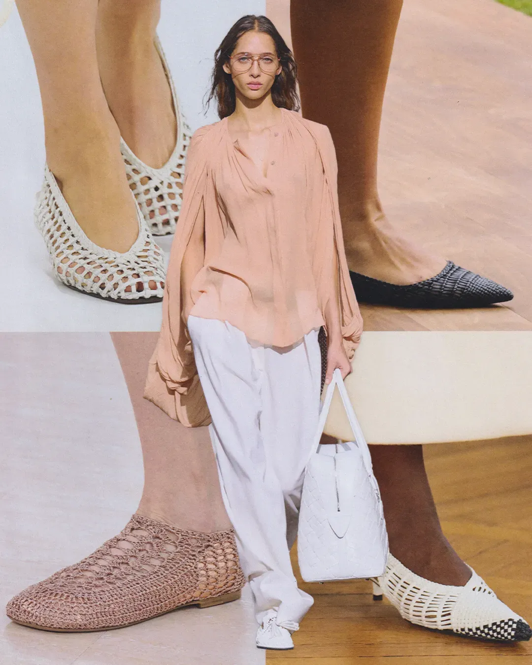 Geweven schoenen zijn een van de schoenentrends van lente/zomer 2025