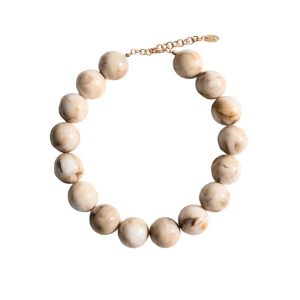 XL kralenketting cremekleurig