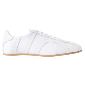 toteme katoen canvas sneakers met leren rand