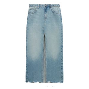 lange spijkerrok dames, maxi rok denim