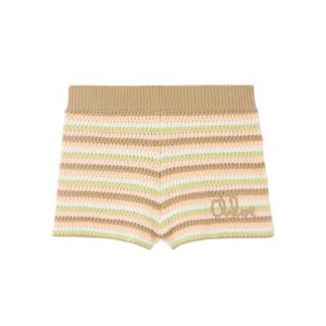 CHLOÉ Embroidered striped crocheted cotton shorts