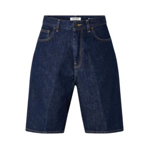 Carhartt WIP High waist wide fit korte broek van denim met donkere wassing