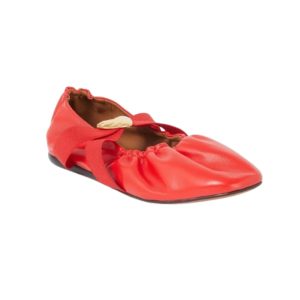 Claudie Pierlot Ballerina van lamsleer met hartdetail
