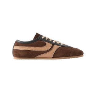 DRIES VAN NOTEN Leather-trimmed suede sneakers
