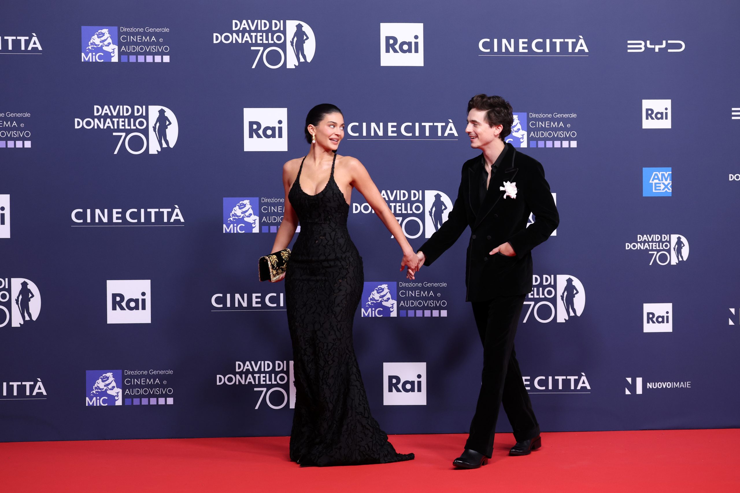 Kylie Jenner en Timothée Chalamet in Rome.