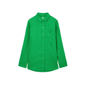 Oversized linnen overhemd in het groen