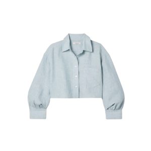 SUZIE KONDI Leuka cropped linen shirt
