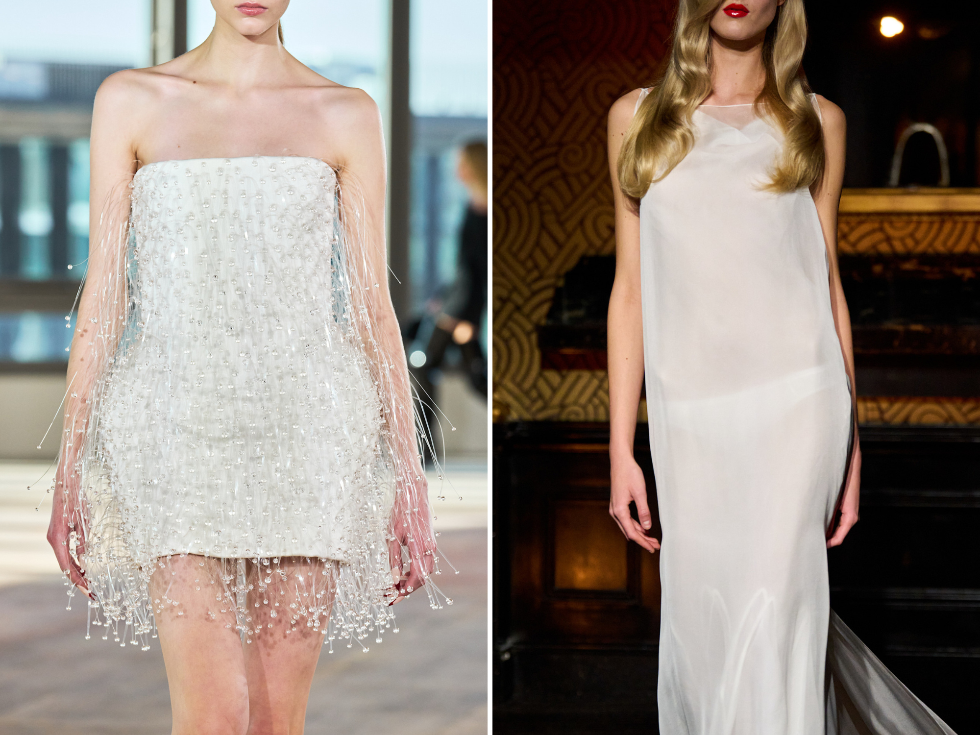 witte jurk van Stella McCartney herfst/winter 2025 Connor Ives herfst/winter 2025