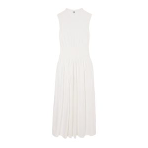 TOTEME Geplooide midi-jurk van biologisch katoen-jersey