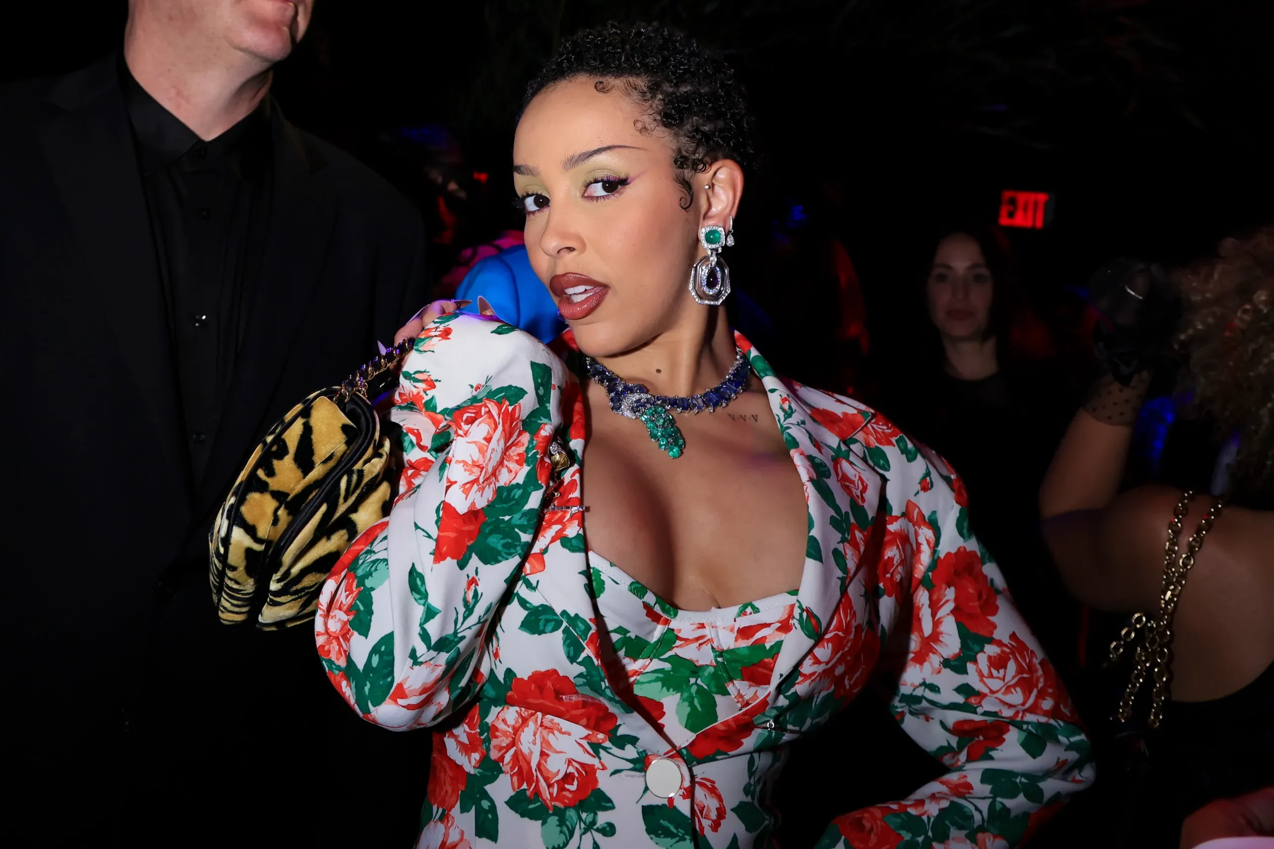 Doja Cat tijdens een van de Met Gala 2025 afterparty's