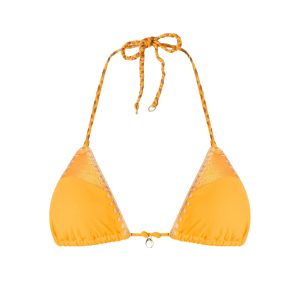 Bikinitop in oranje.