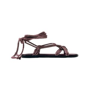 Bordeauxrode sandalen met elegante gevlochten bandjes Alohas