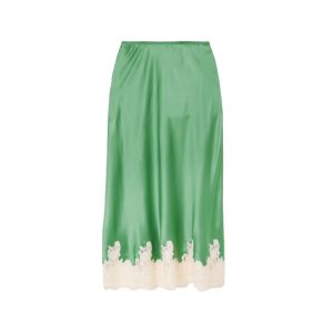 DÔEN satijnen rok met kant