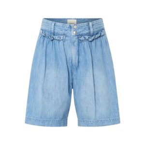 Isabel Marant Ingrid high waist straight fit korte broek van chambray