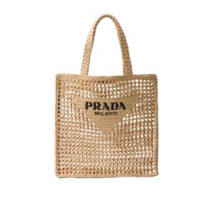 Prada Shopper van crochet met logo