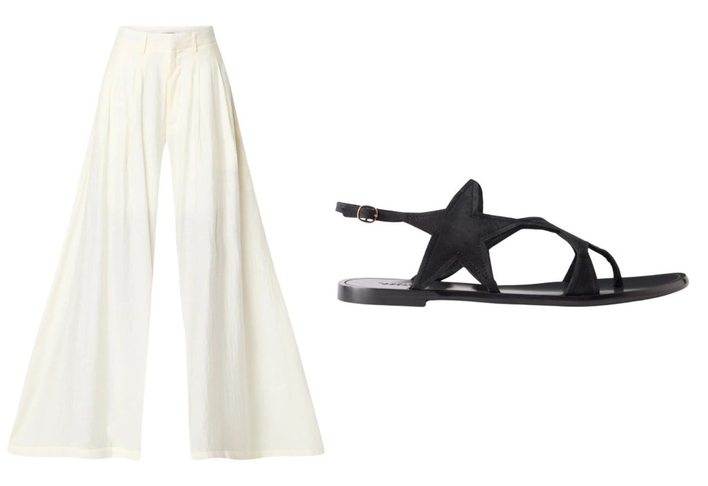 Broek van Co'Couture, sandalen van Gabriela Hearst